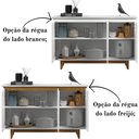 Ver imagem 3 de Aparador Buffet 3 Portas Moderno Multiuso Retro MDF/MDP Branco Flow