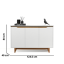 Ver imagem 4 de Aparador Buffet 3 Portas Moderno Multiuso Retro MDF/MDP Branco Flow