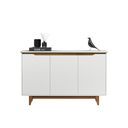 Ver imagem 1 de Aparador Buffet 3 Portas Moderno Multiuso Retro MDF/MDP Branco Flow