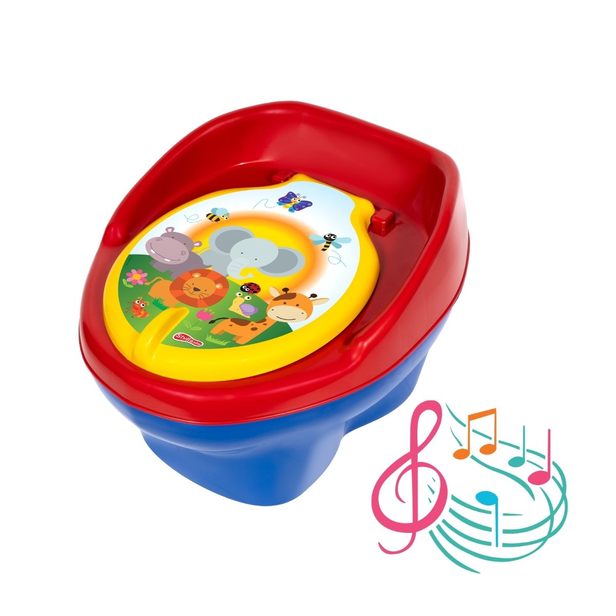 Troninho Bichinhos Musical Styll Baby: Azul Bic / Vermelho