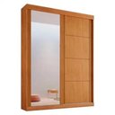 Ver imagem 1 de Guarda Roupa Solteiro 161 Cm 2 Portas de Correr 1 Espelhada 2 Gavetas Buzios Bianchi Nature