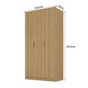 Ver imagem 3 de Guarda Roupa Solteiro 1,20m c/ 3 Portas de Abrir 100% MDF Cor:Olmo