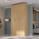 Ver imagem 1 de Guarda Roupa Solteiro 1,20m c/ 3 Portas de Abrir 100% MDF Cor:Olmo