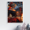 Ver imagem 1 de Quadro Pombagira 7 Saias 33x24cm - com Vidro:moldura Branca