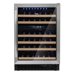 Adega Climatizada de Embutir 54 Garrafas Eos Premium Dual Zone com Compressor e Porta Vidro e Inox