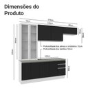 Ver imagem 6 de Armário de Cozinha Completa 270cm Branco/preto Glamy Madesa 16