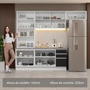 Ver mais imagens de Armário de Cozinha Completa 270cm Branco/preto Glamy Madesa 16