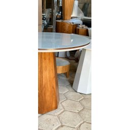 Mesa de Jantar Cone Base Mel com Tampo Redondo 100cm Mel/off/mell - 2