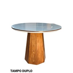 Mesa de Jantar Cone Base Mel com Tampo Redondo 100cm Mel/off/mell - 3