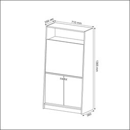 Armário Multiuso com 1 Porta Retrátil Me4136 Nogal Tecnomobili - 5