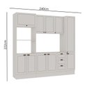Ver imagem 2 de Cozinha Compacta Modulada com Rodapé e Torre Quente 7 Peças 240cm Friz Genialflex