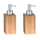 Ver imagem 1 de Jogo Porta Sabonete Líquido Bambu Eco Prime 350ml 2 Unidades - Yangzi