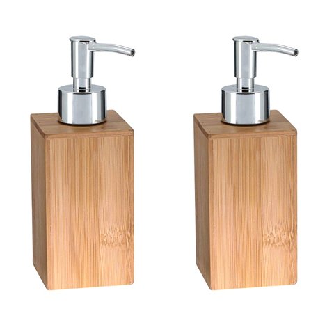 Jogo Porta Sabonete Líquido Bambu Eco Prime 350ml 2 Unidades - Yangzi