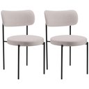 Ver imagem 1 de Kit 02 Cadeiras Estofadas para Sala de Jantar Louise L02 Linho Bege - Lyam Decor