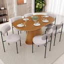 Ver imagem 2 de Kit 02 Cadeiras Estofadas para Sala de Jantar Louise L02 Linho Bege - Lyam Decor