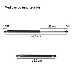 Amortecedor Tampa Traseira Porta Malas Palio Weekend Cinoy 2009 à 2017 YN-AMFT013 - 3