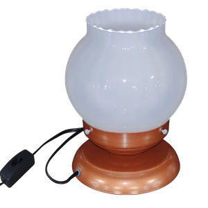 Abajur Sensitive Cobre Bola Americana Canelada Leitosa