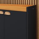 Ver imagem 5 de Aparador Buffet Cantinho Café 4 Portas Puxador Concha Prateleira Organizadora Retrô - Preto/cinamomo