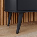 Ver imagem 4 de Aparador Buffet Cantinho Café 4 Portas Puxador Concha Prateleira Organizadora Retrô - Preto/cinamomo