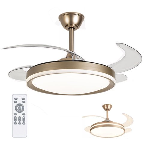 Ventilador de Teto Grande Lampada Led 3 em 1 Pa Retratil Lustre Ajustavel Controle Silencioso Potent