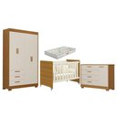 Ver imagem 1 de Quarto de Bebê Zaki e Berço Americano Evolution 4 em 1 Areia Acetinado Savana com Colchão Gazin