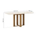 Ver imagem 3 de Conjunto Sala de Jantar Mesa Manu 160cm Tampo MDF e Vidro Canto Reto 6 Cadeiras Lily