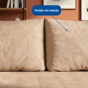 Ver imagem 4 de Sofá Living Siena 2 Lugares 160cm Veludo com Molas Bonnel - Bege