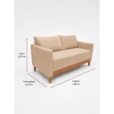 Ver imagem 3 de Sofá Living Siena 2 Lugares 160cm Veludo com Molas Bonnel - Bege
