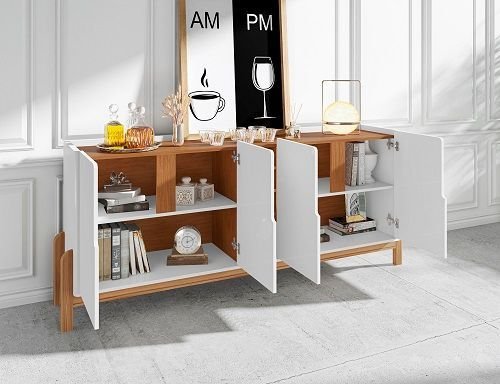 Buffet Lizz 1.90 Branco/cedro - Casa D Móveis | MadeiraMadeira