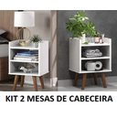Ver imagem 3 de kit Criado Mudo Retrô Pé Palito Branco ( 2 Unidades) Moderna Multiuso