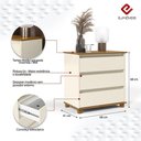 Ver imagem 3 de Mesa De Cabeceira Mini Cômoda 3 Gavetas Off White/Freijo