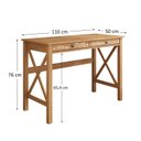 Ver imagem 4 de Mesa Escritório com Gaveta Pés em X Madeira Freijó Adrian Idimex
