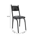 Ver imagem 3 de Kit 2 Cadeiras para Sala de Jantar Leda Preto/Mosaico Silver