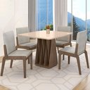 Ver imagem 2 de Kit Mesa de Jantar Orquestra com 4 Cadeira Sinfonia em Linho Carvalho/fendi/cinza