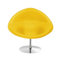 Poltrona Design Gondula Couro Sintético Amarelo Cor Amarelo - 1