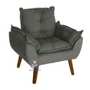 Ver imagem 2 de Kit 02 Poltrona/cadeira Decorativa Glamour com Pés Quadrado Chumbo