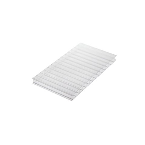 Chapa de Policarbonato Alveolar Cristal 4mm - 2,10m X 2,00m - Polygal