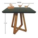 Ver imagem 2 de Mesa Jantar Base X Tampo Retangular Laca com Vidro 140x90cm Preto