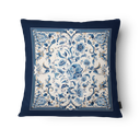 Ver imagem 1 de Kit 3 Capas de Almofada 43x43cm Microfibra Floral Azulejo Floral Azul