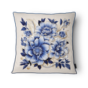 Ver imagem 2 de Kit 3 Capas de Almofada 43x43cm Microfibra Floral Azulejo Floral Azul