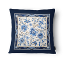 Ver imagem 3 de Kit 3 Capas de Almofada 43x43cm Microfibra Floral Azulejo Floral Azul