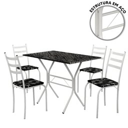 Mesa De Jantar 4 Cadeiras Branco Goiânia Shop JM - 2