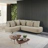 Sofá de Canto Nori Curva Ld 2,61m em Linho com Pés de Metal - 2
