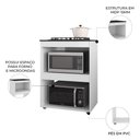 Ver imagem 6 de Balcão para Cooktop e Forno Microondas 75cm Adriana Branco - Ajl Móveis