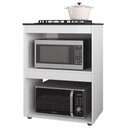 Ver imagem 1 de Balcão para Cooktop e Forno Microondas 75cm Adriana Branco - Ajl Móveis