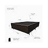 Base Cama Box com Baú Solteiro, Queen, Casal, King Suede Marrom - Marrom - Casal - 5