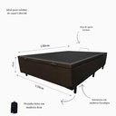 Ver imagem 4 de Base Cama Box com Baú Solteiro, Queen, Casal, King Suede Marrom - Marrom - Casal