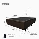 Ver imagem 6 de Base Cama Box com Baú Solteiro, Queen, Casal, King Suede Marrom - Marrom - Casal