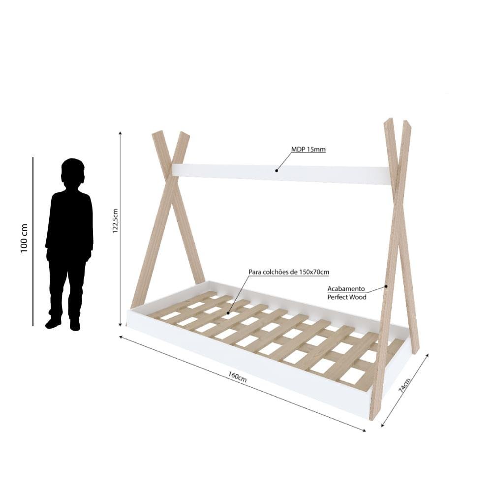 Mini Cama Montessoriana Cabana Branco/Montana - Casatema - 4