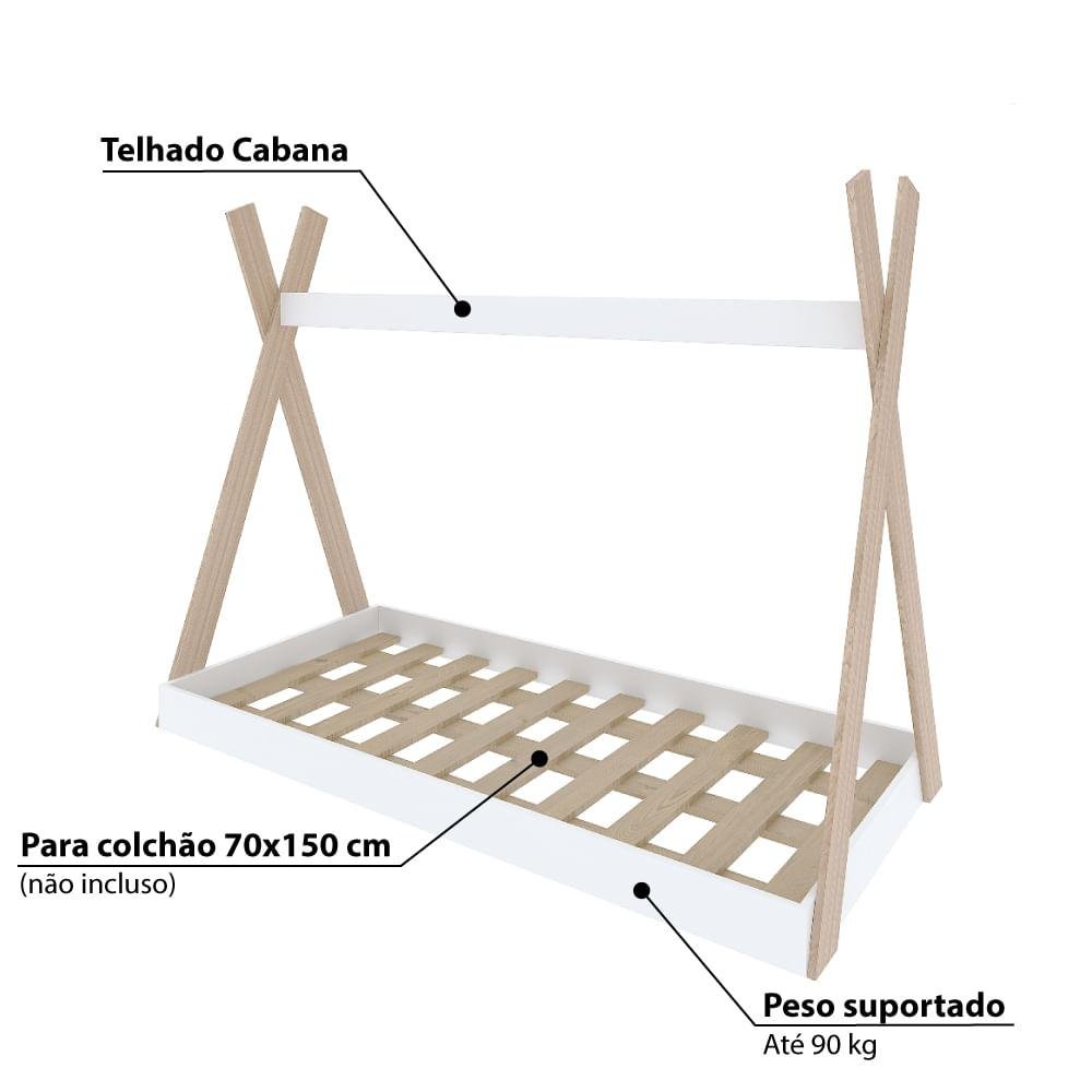 Mini Cama Montessoriana Cabana Branco/Montana - Casatema - 3